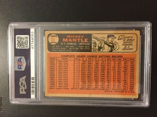 1966 Topps Mickey Mantle 50 PSA 2 GOOD HOF Yankee Baseball Card Graded Feb 2019 2