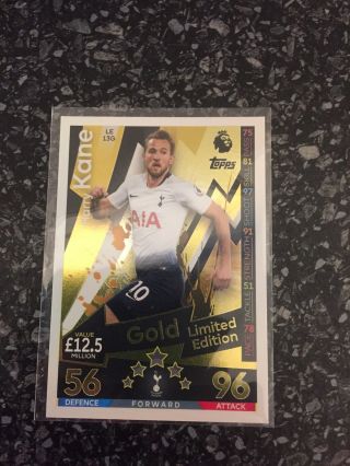 Match Attax Extra 2018/19 18/19 Harry Kane Gold Limited Edition Le13g -