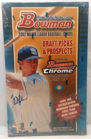 2002 Bowman Draft Picks & Prospects Mlb Baseball Trading Cards Hobby Box