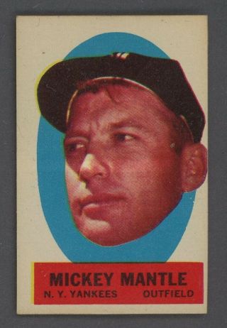 1963 Topps Peel Offs Mickey Mantle York Yankees Hof