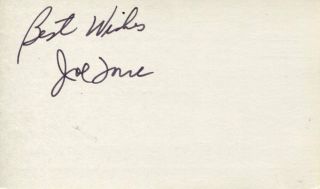 Joe Torre Autographed Signed 3x5 Index Card Braves Cardinals Mets Yankees