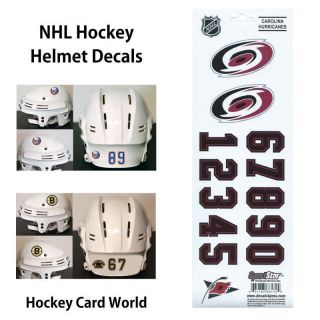 (hcw) Carolina Hurricanes Nhl Hockey Helmet Decals Sticker Sheet