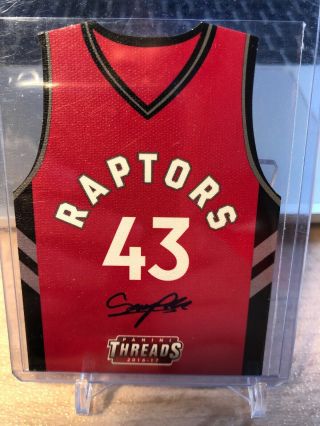 2016 - 17 Panini Threads Rc Die - Cut Jersey Auto Pascal Siakam Spicy /199 Raptors