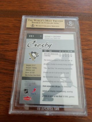 2005/06 Fleer Ultra 251 Sidney Crosby Rookie Card RC BGS 9.  5 Gem 10 center 2