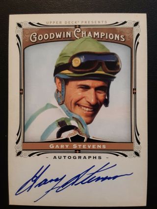 2013 Upper Deck Goodwin Champions Autograph Gary Stevens A - Gs Jockey Card