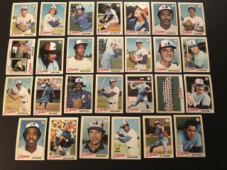 1978 Topps Montreal Expos Complete Team Set Andre Dawson Gary Carter Tony Perez