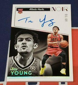 2018 - 19 Noir Trae Young On - Card Rookie Auto Autograph 88/99 Made Atlanta Hawks