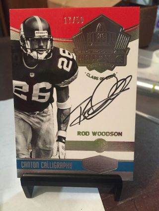 2017 Plates And Patches Canton Calligraphy Rod Woodson Steelers Autograph 17/50