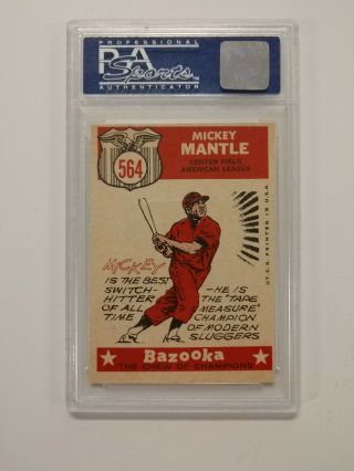 1959 Topps Baseball Mickey Mantle All Star 564 PSA 7 NM OC 2