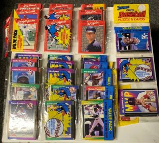 (9) 1989 & 1990 Donruss Baseball Card Rack Packs - Clemens,  Canseco,  Etc Showing