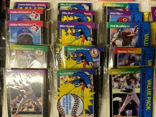 (9) 1989 & 1990 Donruss Baseball Card Rack Packs - Clemens,  Canseco,  Etc Showing 3