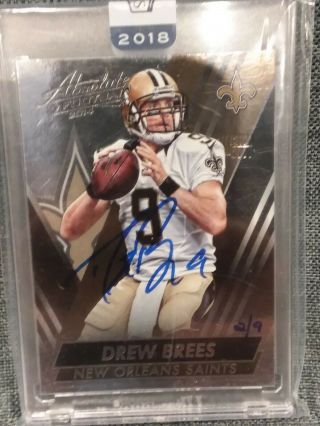 Drew Brees Auto 2/9 2018 Playoff Honors Recollection On 2014 Absolute