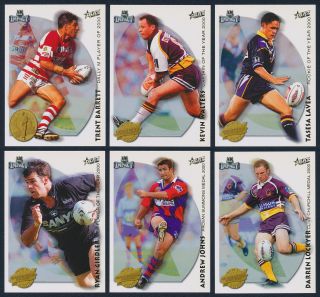 2000 / 2001 Accolades Select Rugby League Nrl Set Of 6 Cards