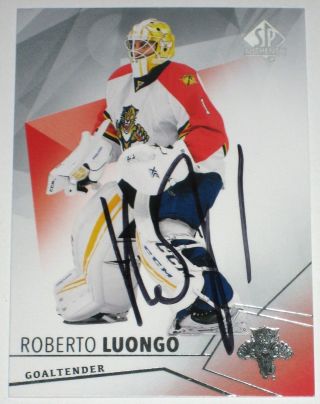 Roberto Luongo Signed 15 - 16 Upper Deck Spa Florida Panthers Card Autograph