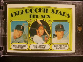 1972 Topps Rc Carlton Fisk Cecil Cooper Mike Garman Red Sox