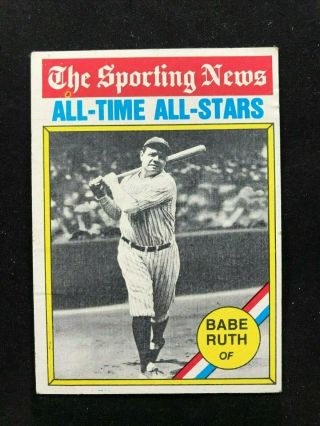 1976 Topps 345 Babe Ruth All - Time Greats Baseball Card Vg - Ex Yankees