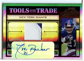 Tiki Barber 2004 Absolute Memorabilia Tools Of The Trade Patch Auto /25 Ag93