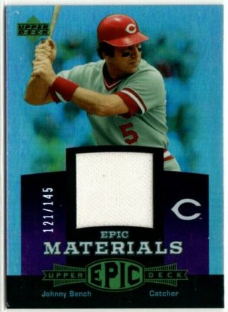 2006 Ud Epic Materials Johnny Bench Jersey Reds 121/145