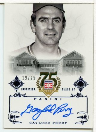 Gaylord Perry 2014 Panini Hall Of Fame Baseball Induction Class Auto /25 Ag593