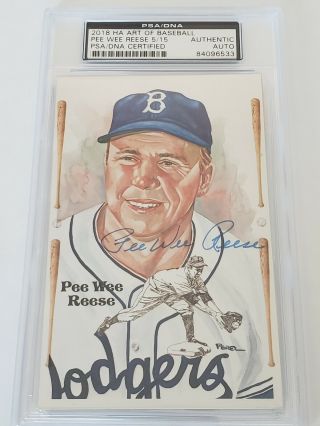 2018 Historic Autograph Art Of Baseball Pee Wee Reese 5/15 Authentic Autograph