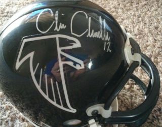 Chris Chandler Autographed Mini Helmet /display Case / C.  O.  A.