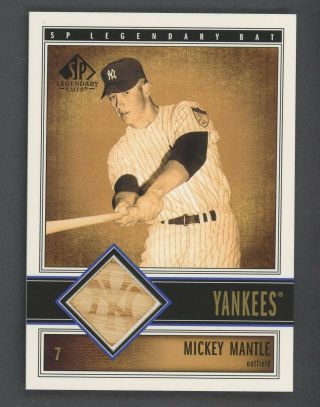 2002 Sp Legendary Cuts Mickey Mantle Hof Bat York Yankees