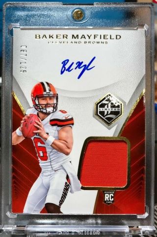 Baker Mayfield 2018 Panini Limited Rc Rookie Auto Autograph Patch 87/125