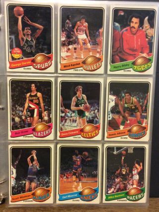 1979 - 80 Topps Basketball Complete Set In Binder Exmt - Nm 132 Cards