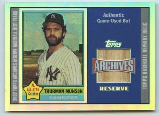 Thurman Munson 2002 Topps Archives Reserve Baseball Best Years Game Bat