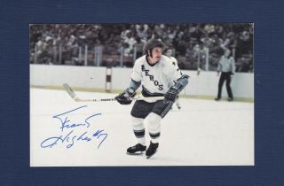 Frank Hughes Signed Minnesota Fighting Saints Team Issued Hockey Postcard