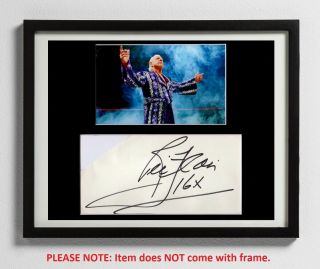 Ric Flair Matted Autograph & Photo The Nature Boy Wwe Wwf Wrestling Legend