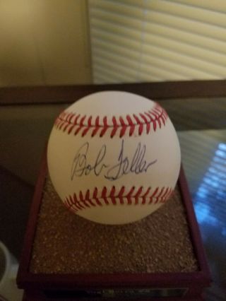 Bob Feller Autographed Signed Mlb Baseball Ball Indians Jsa Cert Hof Sweet Spot