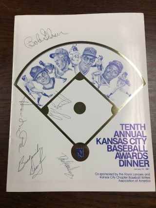 Kansas City Baseball Awards Dinner Program Signed By Brett Quisenberry Royals