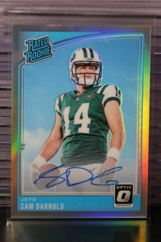 2018 Donruss Optic Sam Darnold Holo Rated Rookie Auto Autograph Rc 42/99 Lc