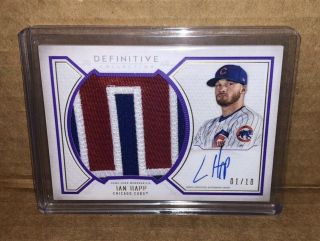 2019 Topps Definitive Ian Happ Patch Auto 1/10 Chicago Cubs Insane 3 Color Patch