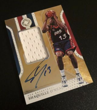 Shaquille O’neal 2018 - 19 Opulence Usa Gold Medal Patch Autograph Auto /25