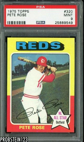 1975 Topps 320 Pete Rose Reds Psa 9