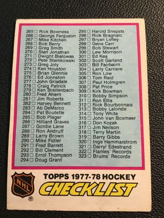 1977 - 78 Opc O Pee Chee 381 Checklist 265 - 396 (topps Error Variation In Front)