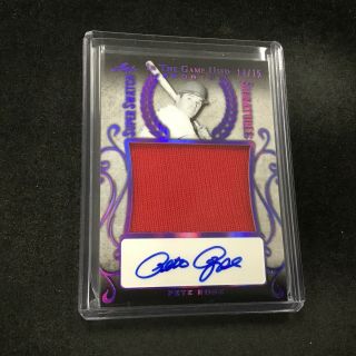 Pete Rose 2019 Leaf In The Game Sports Jumbo Jersey Relic Auto 14/15 Jk