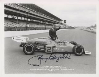 3x Indianapolis 500 Winner Johnny Rutherford Signed 8 X 10 Indy 1976 Race Photo