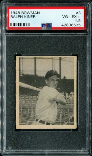 1948 Bowman Ralph Kiner Hof Rookie Rc 3 Psa 4.  5 Vg - Ex,