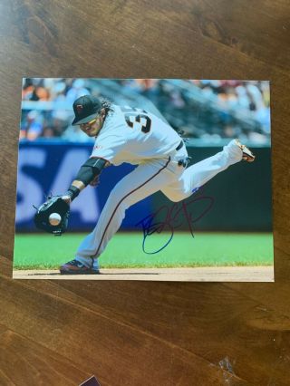 Brandon Crawford - Fielding - San Francisco Giants - Autographed/signed 8x10 Photo