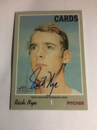 2019 Topps Heritage Rich Nye Real One Autograph Cards
