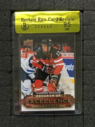 2015/16 Ud Upper Deck Connor Mcdavid Poe Canvas Young Guns Rookie Rc Bgs 9.  5