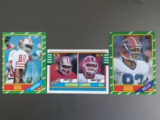1986 Topps Jerry Rice San Francisco 49ers Rookie Andre Reed Topps Rookie