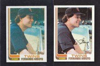 1982 Topps Pure True Blackless 18 Fernando Arroyo Twins Scarce B Sheet