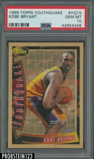 1996 - 97 Topps Youthquake Kobe Bryant Los Angeles Lakers Rc Rookie Psa 10