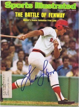 Fred Lynn Signed Sports Illustrated S.  I.  - Boston Red Sox - Baltimore Orioles