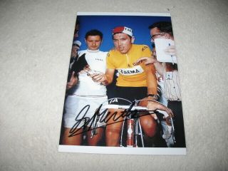Eddy Merckx 3 Cycling Tour De France Champion Signed 4x6 Photo