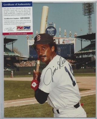 Jim Rice Autographed 8x10 Boston Red Sox Baseball Hofer Photo Psa